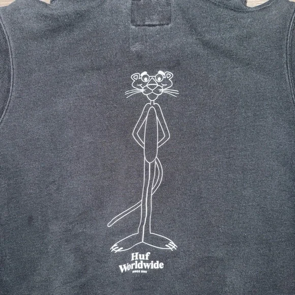 Huf Worldwide “Pink Panther” Hoodie Black Men’s Size Medium - Picture 4 of 6